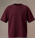burgundy Oversized fit TEE "Basic"