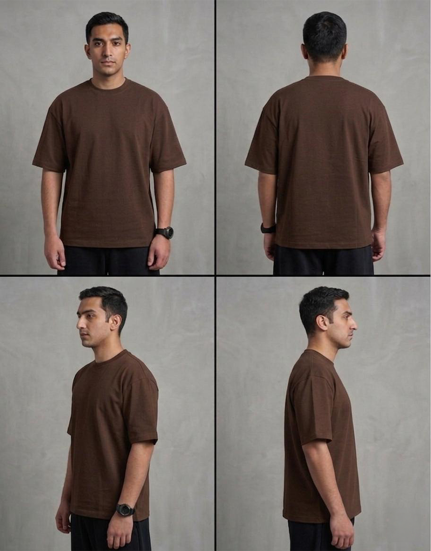 Brown Oversized fit TEE "Basic"