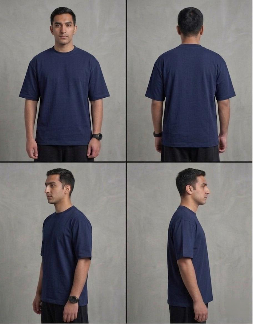 Navy Oversized fit TEE "Basic"