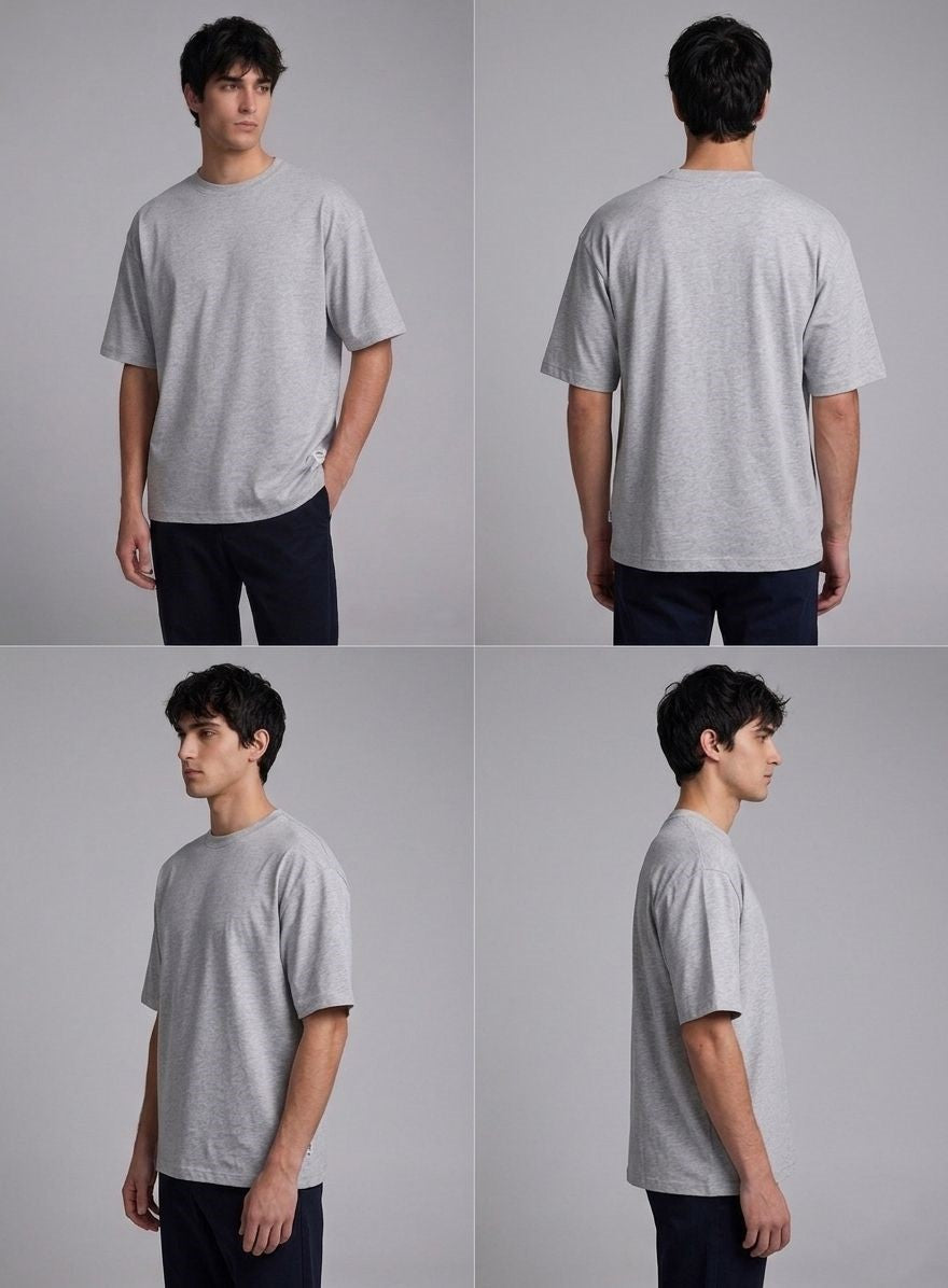 Light grey Oversized fit TEE "Basic"