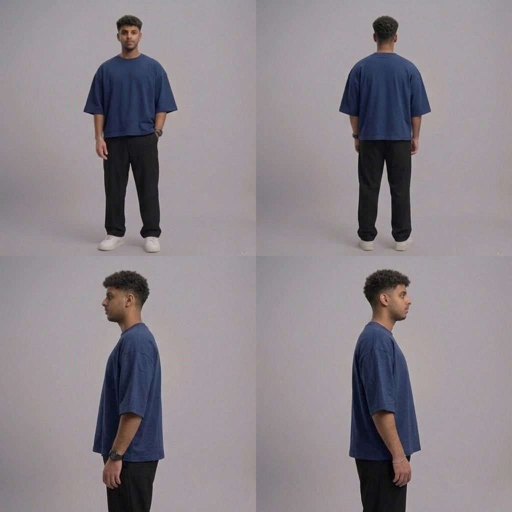 Navy Box fit TEE "Basic"